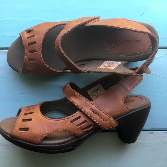 Merrell Shoes - Merrell Evera Chase Bicycle Sandals Tan Leather 6
